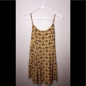 cute mustard elephant print dress.